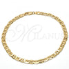 Oro Laminado Basic Anklet, Gold Filled Style Mariner Design, Polished, Golden Finish, 5.222.024.10