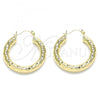 Oro Laminado Medium Hoop, Gold Filled Style Diamond Cutting Finish, Golden Finish, 02.213.0226.30