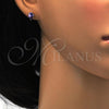 Stainless Steel Stud Earring, Teardrop Design, with Amethyst Cubic Zirconia, Polished, Golden Finish, 02.271.0023