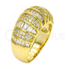 Oro Laminado Multi Stone Ring, Gold Filled Style with White Cubic Zirconia and White Micro Pave, Polished, Golden Finish, 01.99.0062.09 (Size 9)