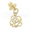 Oro Laminado Fancy Pendant, Gold Filled Style Flower Design, Golden Finish, 5.181.007