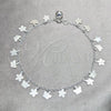 Sterling Silver Fancy Anklet, Butterfly and Ball Design, Polished, Silver Finish, 03.409.0043.10