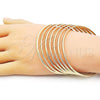 Oro Laminado Semanario Bangle, Gold Filled Style Polished, Golden Finish, 07.298.0001.06