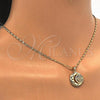 Oro Laminado Pendant Necklace, Gold Filled Style Moon Design, with White Cubic Zirconia, Polished, Golden Finish, 04.156.0147.20