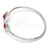 Rhodium Plated Individual Bangle, with Light Siam Swarovski Crystals, Polished, Rhodium Finish, 07.239.0003.6 (03 MM Thickness, One size fits all)