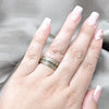 Stainless Steel Mens Ring, Triple Design, Blue Enamel Finish, Golden Finish, 01.63.0687.08