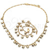 Oro Laminado Necklace and Bracelet, Gold Filled Style Heart Design, Polished, Golden Finish, 06.105.0004