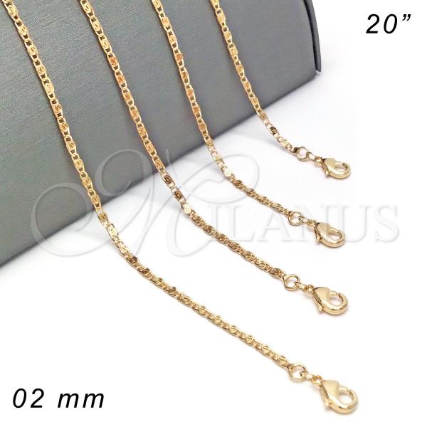 Oro Laminado Basic Necklace, Gold Filled Style Polished, Golden Finish, 04.213.0068.20