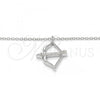 Sterling Silver Pendant Necklace, with White Cubic Zirconia, Polished, Rhodium Finish, 04.336.0060.16