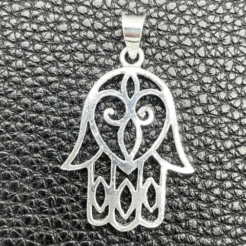 Sterling Silver Religious Pendant, Hand of God Design, Polished, Silver Finish, 05.392.0052