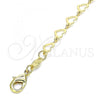 Oro Laminado Fancy Bracelet, Gold Filled Style Heart Design, Polished, Golden Finish, 03.145.0011.07