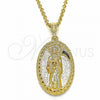 Oro Laminado Religious Pendant, Gold Filled Style Santa Muerte Design, Polished, Golden Finish, 05.351.0052