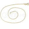 Oro Laminado Basic Necklace, Gold Filled Style Rolo Design, Polished, Golden Finish, 04.09.0187.18