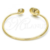Oro Laminado Individual Bangle, Gold Filled Style with Padparadscha Swarovski Crystals, Polished, Golden Finish, 07.239.0003.9 (03 MM Thickness, One size fits all)