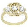 Oro Laminado Multi Stone Ring, Gold Filled Style with White Cubic Zirconia, Polished, Golden Finish, 5.165.007.08 (Size 8)