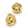 Oro Laminado Stud Earring, Gold Filled Style Chunky Design, Polished, Golden Finish, 02.63.2380