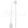 Sterling Silver Threader Earring, with White Cubic Zirconia, Polished, Rhodium Finish, 02.183.0024.1