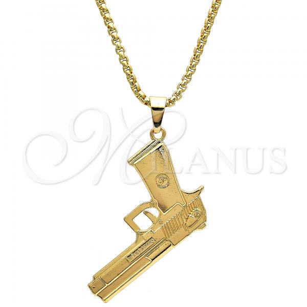Oro Laminado Pendant Necklace, Gold Filled Style Polished, Golden Finish, 04.242.0083.30