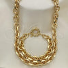 Oro Laminado Necklace and Bracelet, Gold Filled Style Rolo Design, Polished, Golden Finish, 06.319.0004