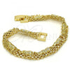 Oro Laminado Fancy Bracelet, Gold Filled Style Elephant Design, Polished, Golden Finish, 03.213.0041.08