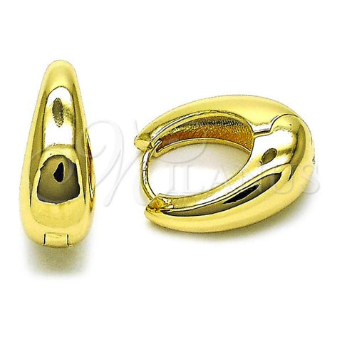 Oro Laminado Huggie Hoop, Gold Filled Style Polished, Golden Finish, 02.213.0792.18