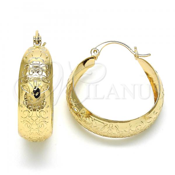 Oro Laminado Medium Hoop, Gold Filled Style Polished, Golden Finish, 02.106.0009.30