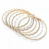 Gold Plated Semanario Bangle, Diamond Cutting Finish, Tricolor, 03.08.0137.05 (04 MM Thickness, Size 5 - 2.50 Diameter)