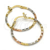 Oro Laminado Medium Hoop, Gold Filled Style Diamond Cutting Finish, Tricolor, 5.138.031.30