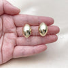 Oro Laminado Stud Earring, Gold Filled Style Hollow and Ball Design, Polished, Golden Finish, 02.428.0031