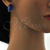 Rhodium Plated Stud Earring, with Bermuda Blue Swarovski Crystals, Polished, Rhodium Finish, 02.239.0015.4