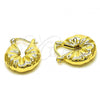 Oro Laminado Small Hoop, Gold Filled Style Diamond Cutting Finish, Golden Finish, 02.213.0528.16