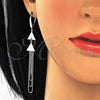 Sterling Silver Long Earring, Polished, Rhodium Finish, 02.186.0174.1
