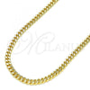 Oro Laminado Basic Necklace, Gold Filled Style Miami Cuban Design, Polished, Golden Finish, 04.63.1360.22