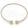 Oro Laminado Fancy Necklace, Gold Filled Style Ball and Twist Design, Polished, Golden Finish, 04.163.0008.17