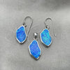 Sterling Silver Earring and Pendant Adult Set, with Bermuda Blue Opal, Polished, Silver Finish, 10.391.0022