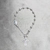 Sterling Silver Bracelet Rosary, Ball and Cross Design, Polished, Silver Finish, 09.392.0002.07