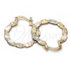 Oro Laminado Medium Hoop, Gold Filled Style Diamond Cutting Finish, Tricolor, 02.170.0187.30