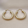 Oro Laminado Medium Hoop, Gold Filled Style Hollow Design, Polished, Golden Finish, 02.213.0312.30