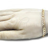 Oro Laminado Basic Bracelet, Gold Filled Style Figaro Design, Polished, Golden Finish, 04.63.0118.07