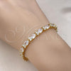 Oro Laminado Tennis Bracelet, Gold Filled Style with White Cubic Zirconia, Polished, Golden Finish, 03.206.0004.8.07