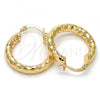 Oro Laminado Small Hoop, Gold Filled Style Hollow Design, Diamond Cutting Finish, Golden Finish, 02.170.0044.25