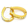 Stainless Steel Huggie Hoop, with  Crystal, Polished, Golden Finish, 02.216.0004.15