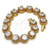 Oro Laminado Tennis Bracelet, Gold Filled Style with White Cubic Zirconia, Polished, Golden Finish, 03.266.0001.07