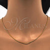 Oro Laminado Basic Necklace, Gold Filled Style Rat Tail Design, Polished, Golden Finish, 04.317.0001.18