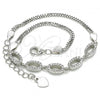 Sterling Silver Fancy Bracelet, with White Cubic Zirconia, Polished, Rhodium Finish, 03.286.0024.07