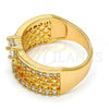 Oro Laminado Multi Stone Ring, Gold Filled Style with White Cubic Zirconia and White Micro Pave, Polished, Golden Finish, 01.217.0002.08 (Size 8)