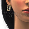 Oro Laminado Earring and Pendant Adult Set, Gold Filled Style with White Crystal, Polished, Golden Finish, 10.306.0012