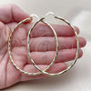 Oro Laminado Large Hoop, Gold Filled Style Diamond Cutting Finish, Golden Finish, 02.213.0240.60