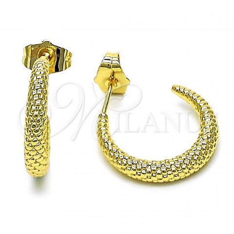Oro Laminado Small Hoop, Gold Filled Style Diamond Cutting Finish, Golden Finish, 02.163.0202.20