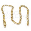 Gold Tone Basic Bracelet, Curb Design, Polished, Golden Finish, 04.242.0025.09GT